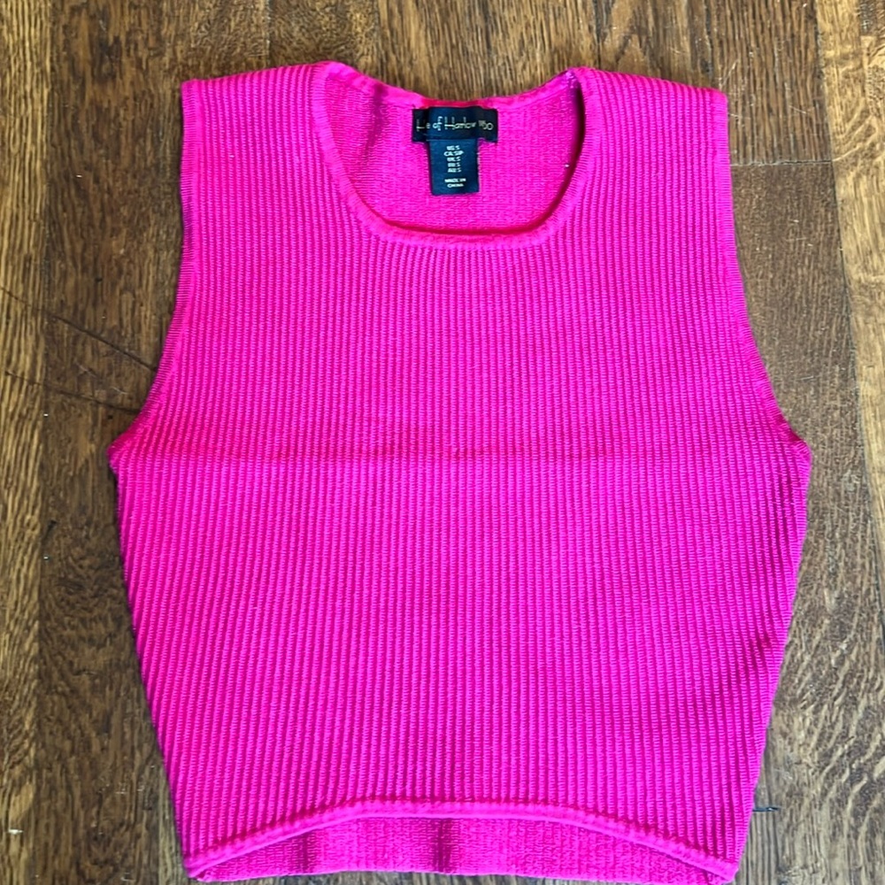 House of Harlow Pink Sleeveless Ribbed Top